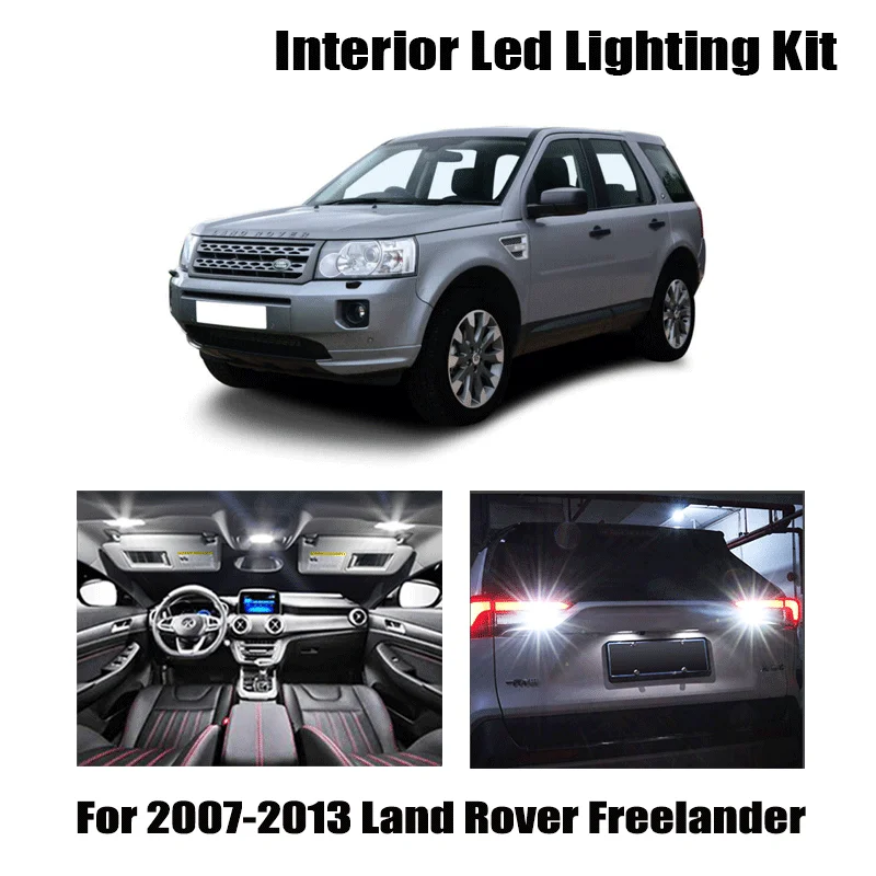 14pcs White Error Free LED Interior Reading Ceiling Light Package Kit For 2007-2013 Land Rover Freelander 2 LR2 Cargo Door Lamp