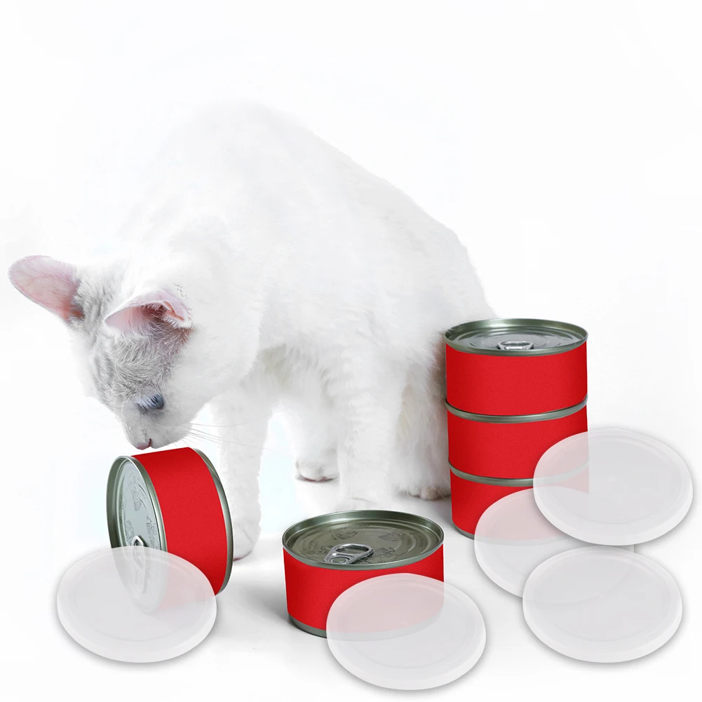 5pcs Reusable Food Storage Tin Cover Cans Lids Round Dog Cat Canned Lid Food Sealing Cap Keep Fresh Dustproof Lid Pet Food Saver