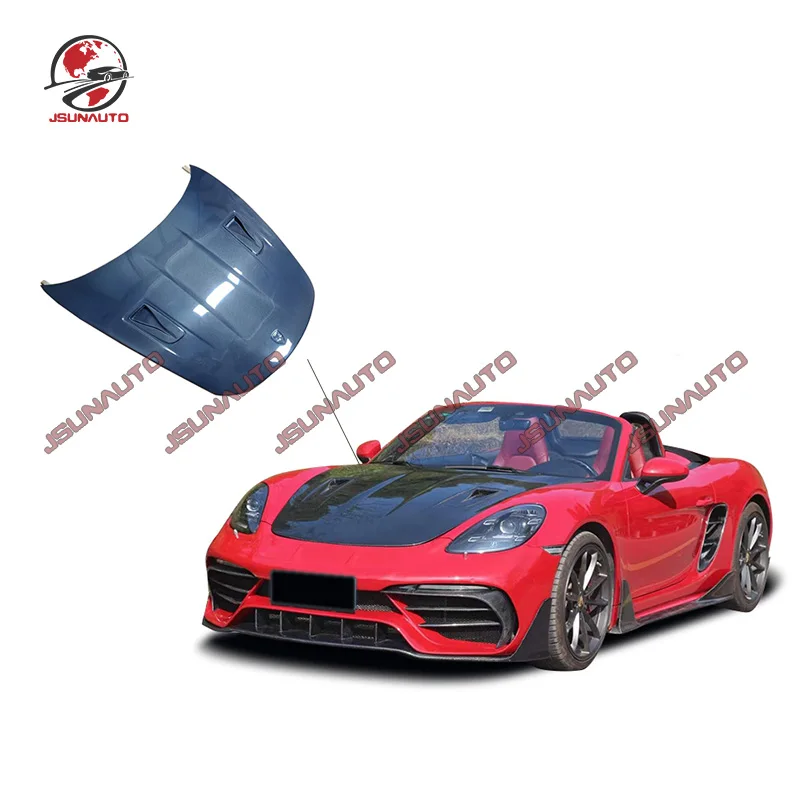 

Real Carbon Fiber Engine Hood Cover For Porsche 718 GT2 RS-Style Bonnet Cover For 718 Boxster Cayma CF Car Styling