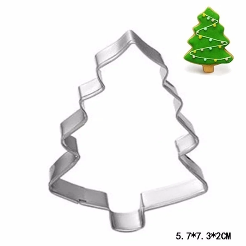 Christmas Tree Shaped Stainless Steel Mold Buscuit Tools Cookie Cake  Jelly Pastry Baking Cutter Mould