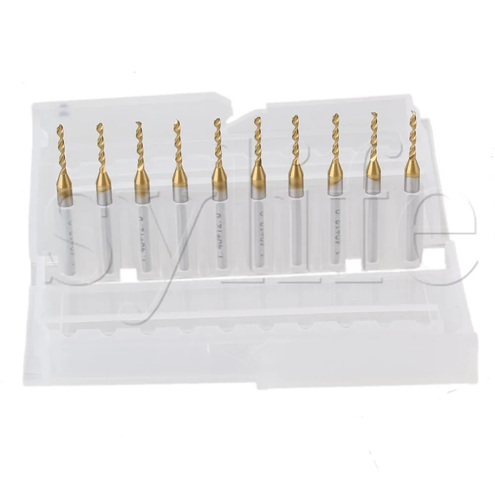 10X1/8 "Shank 1.4Mm Titanium Nitrida Dilapisi Karbida Mikro Bor Bit PCB Router