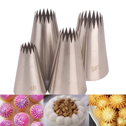 4pcs Large Metal Cake Cream Decoration Tips Set Pastry Tools Stainless Steel Piping Icing Nozzle Cupcake Head Dessert Decorators