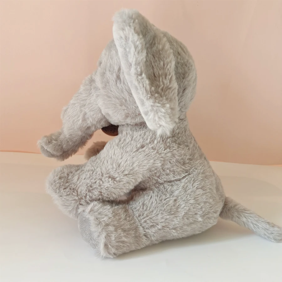 Elefante sentado hecho a mano, muñeco de peluche de juguete, regalo para niños, elefante gris de dibujos animados, Animal de peluche