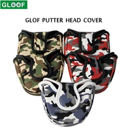 Cubierta para cabeza de palo de mazo de golf, cuero PU de camuflaje semicircular con cierre magnético, accesorio grueso impermeable