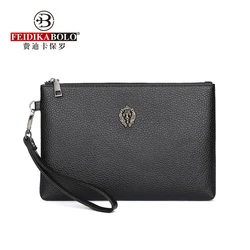 Ouro prata preto 3 cores leão cabeça design homem embreagem carteira longo designer homem de negócios preto bolsa de embreagem saco móvel 2 tamanhos