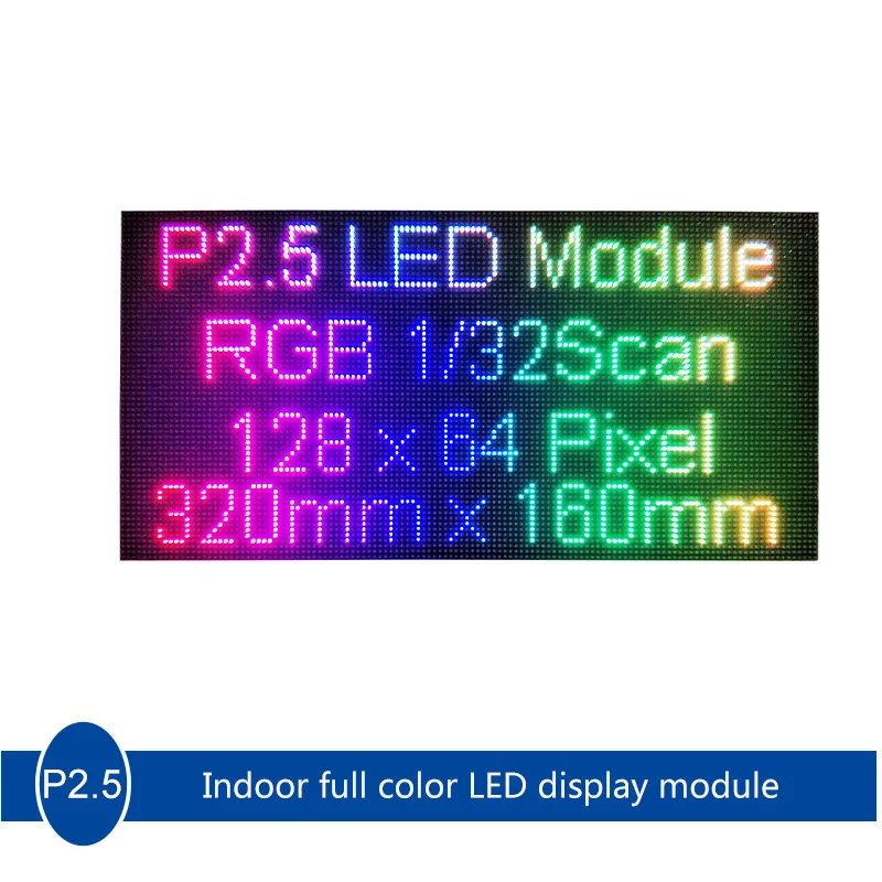 P2.5 LED display module full color indoor module 320*160mm 128*64pixel 1/32scan SMD2121  indoor RGB video wall module