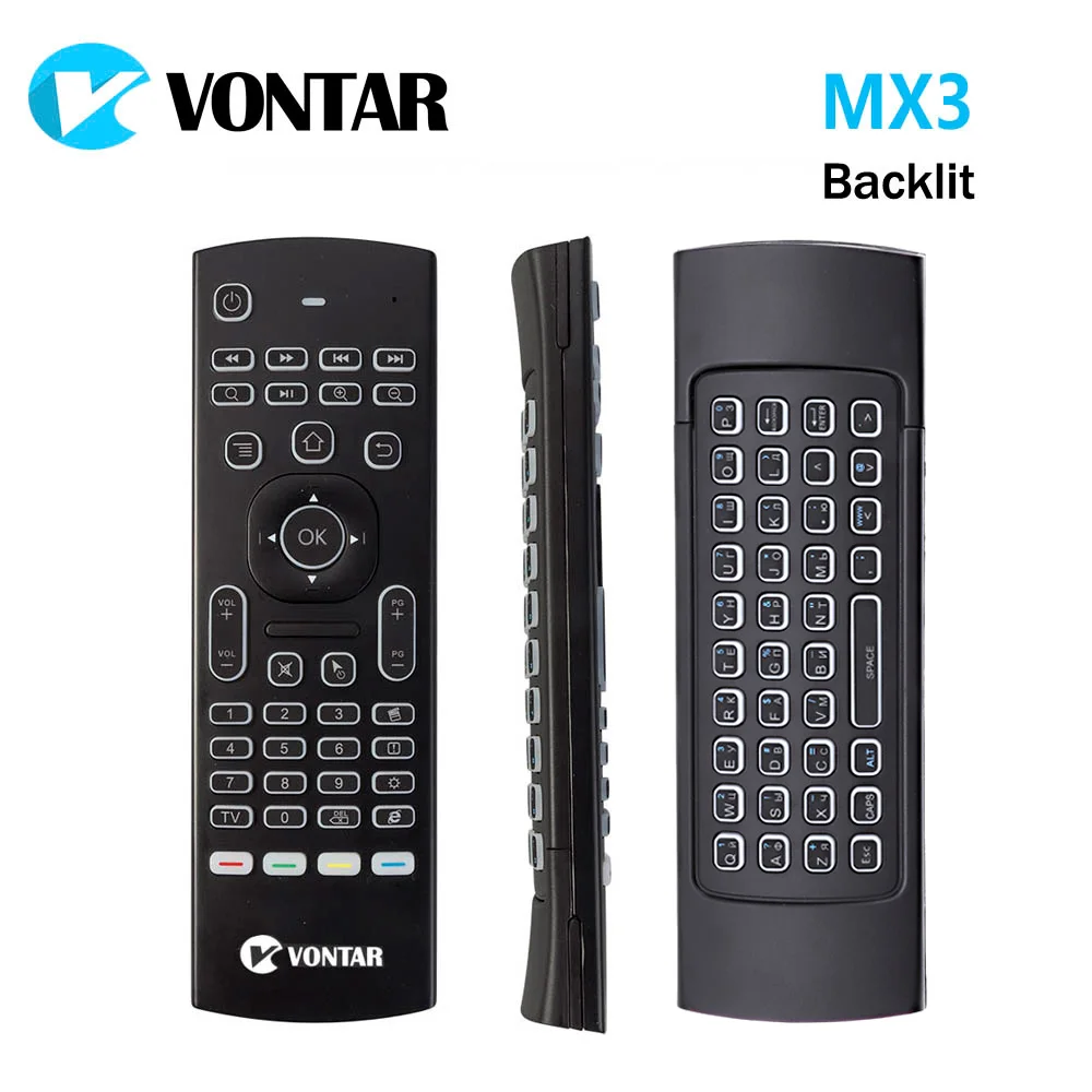 MX3 Backlit Air Mouse Smart Voice Remote Control MX3 Pro 2.4G wireless keyboard Gyro IR for Android TV Box T9 X96 mini H96 max