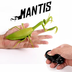 Kids Electric Infrared Remote Control Simulate Mantis Shape Prank Toy, Realistic Mini Mantis RC Prank Insect Scary Trick Toy