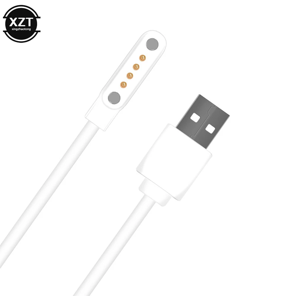 USB Charger สมาร์ทวอท์ชสำรอง4pin Pengisi Daya Magnetik ชาร์จไฟสายสำหรับ Kw88 Kw99 Kw06 Kw98 Q100 Q750 Kw18 GV68