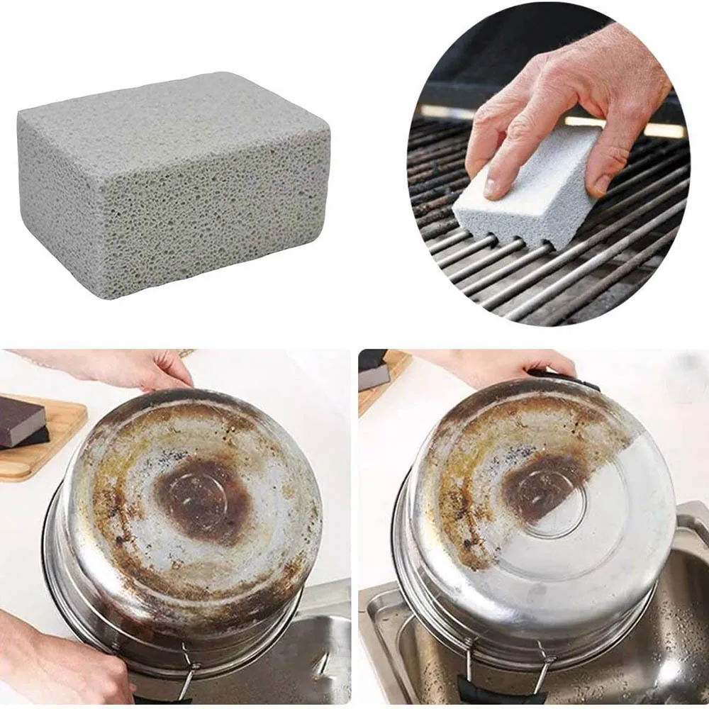 1/2Pcs BBQ Grill Cleaning Brick Block Barbecue Cleaning Stone BBQ Racks Stains Grease Cleaner BBQ Tools Kitchen Decorate Gadgets