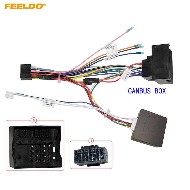 FEELDO Car 16pin Audio Wiring Harness With Canbus Box For Opel 10-16 Aftermarket Stereo Installation Wire Adapter #FD6871