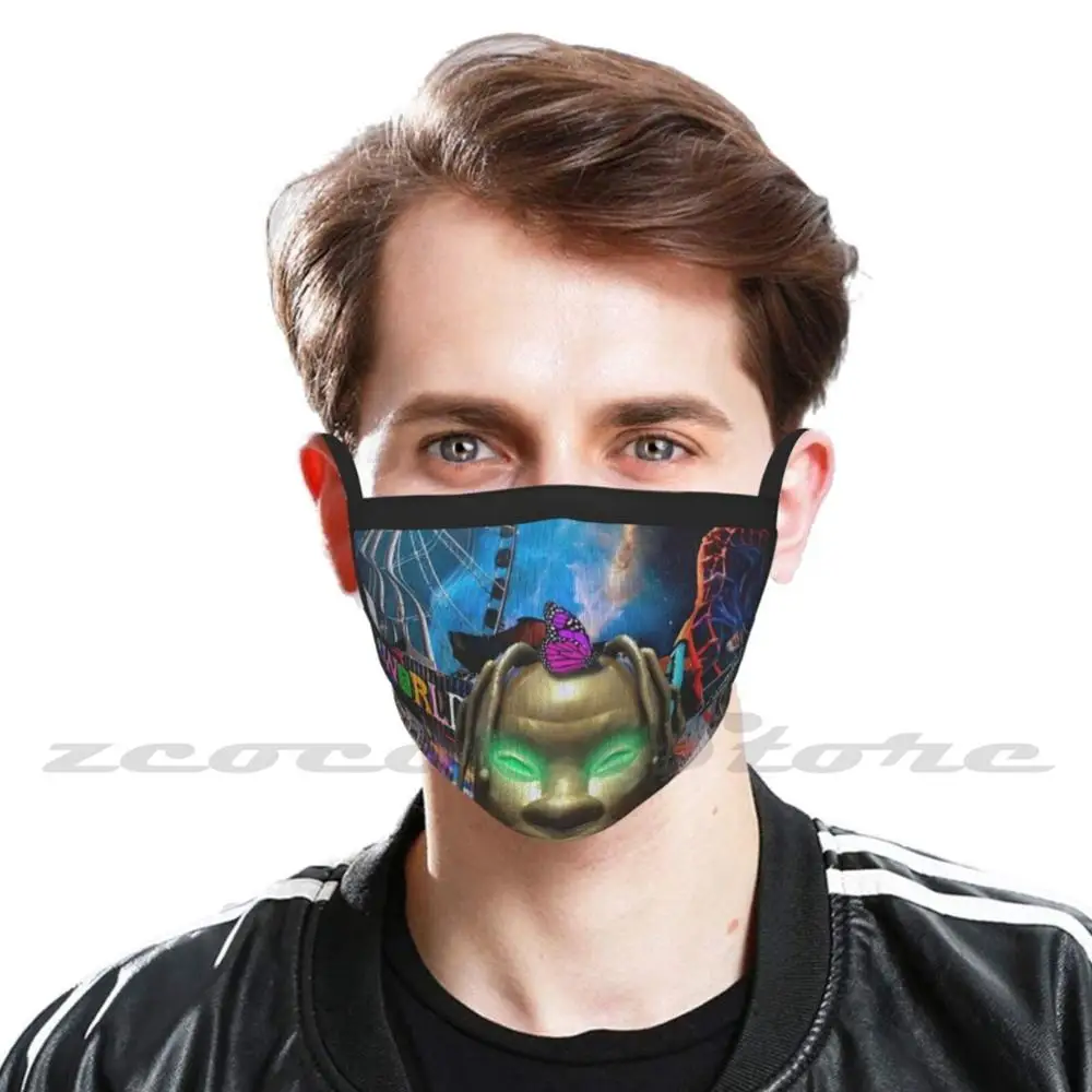 Mask Cloth Washable Diy Filter Pm2.5 Adult Kids Rap Music Hiphop Drake Lil Uzi Vert Playboicarti Kanyewest Rapper Migos Travis