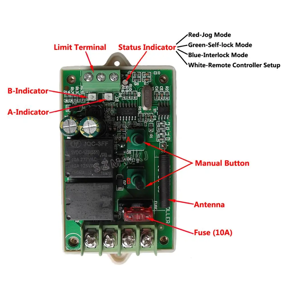 Electric 12V /24V Volt DC Remote Control DC Motor Forward Reverse Controller Module For Heavy Duty Linear Actuator / Elevators