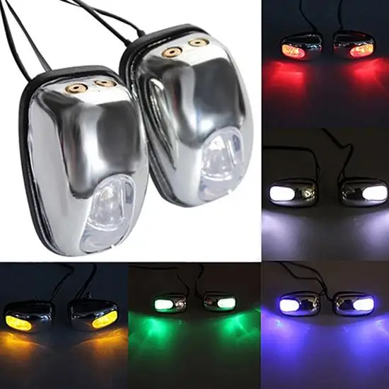 2020 Newest 1 Pair Auto LED Light Windshield Windscreen Jet Spray Nozzle Wiper Washer Lamp Car Light Accessories