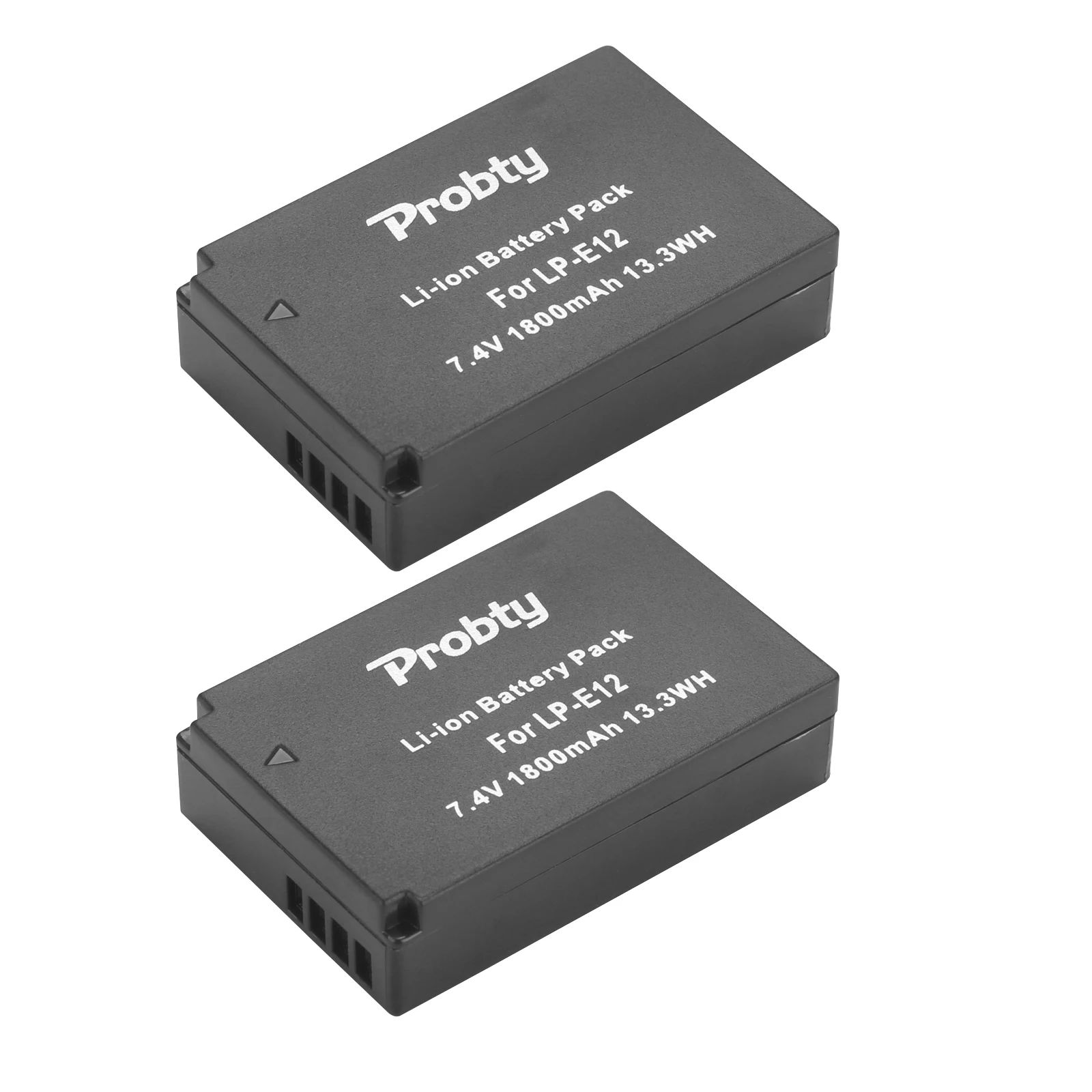 Probty 1800mAh LP-E12 LPE12 LP E12 Battery for Canon Rebel SL1 100D Kiss X7 EOS-M EOS M2 EOS M10 M50 M100 M200