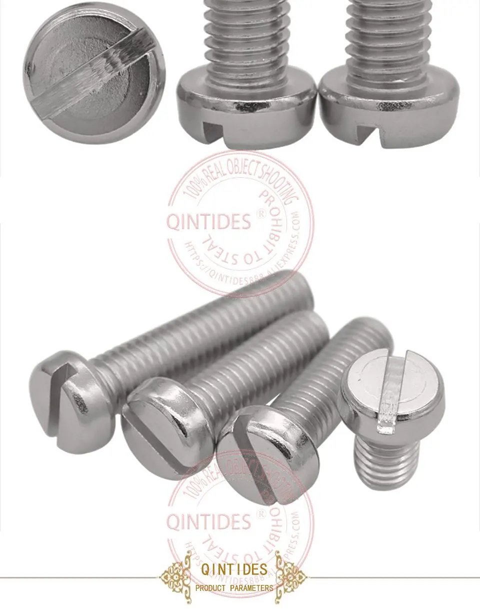 QINTIDES 100/2000Pcs Länge 3-40mm M 1,6 M2 M 2,5 M3 Schlitz Käse Kopf Schrauben kappe Kopf Schrauben 304 Edelstahl Schlitz Schraube – Detail 3