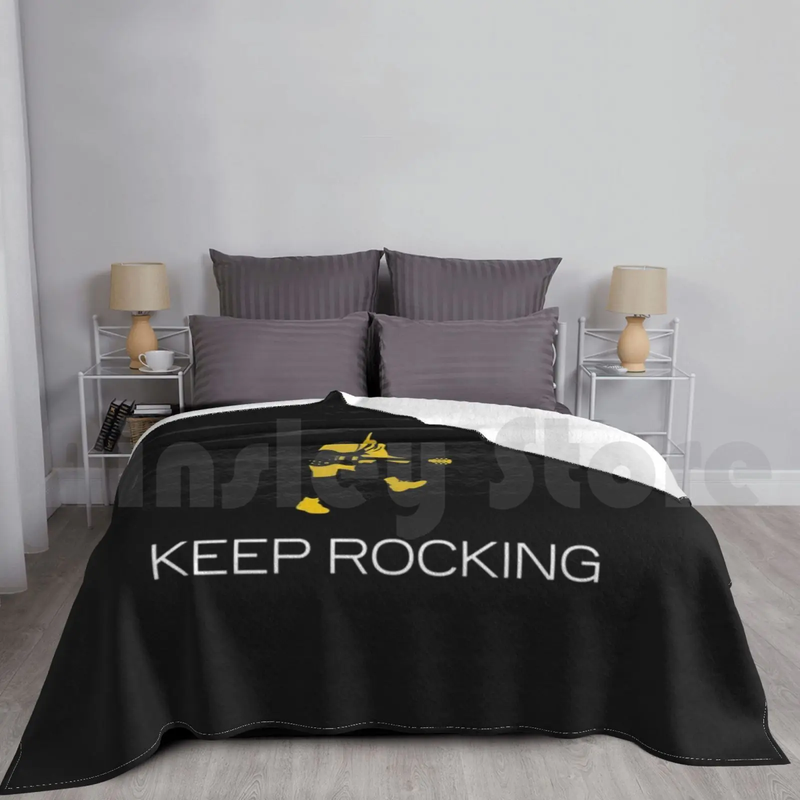 Keep Rocking Blanket Super Soft Warm Light Thin Logo Johnnie Walker Angus Young Keep Walking Calm Rocking Rock Heavy