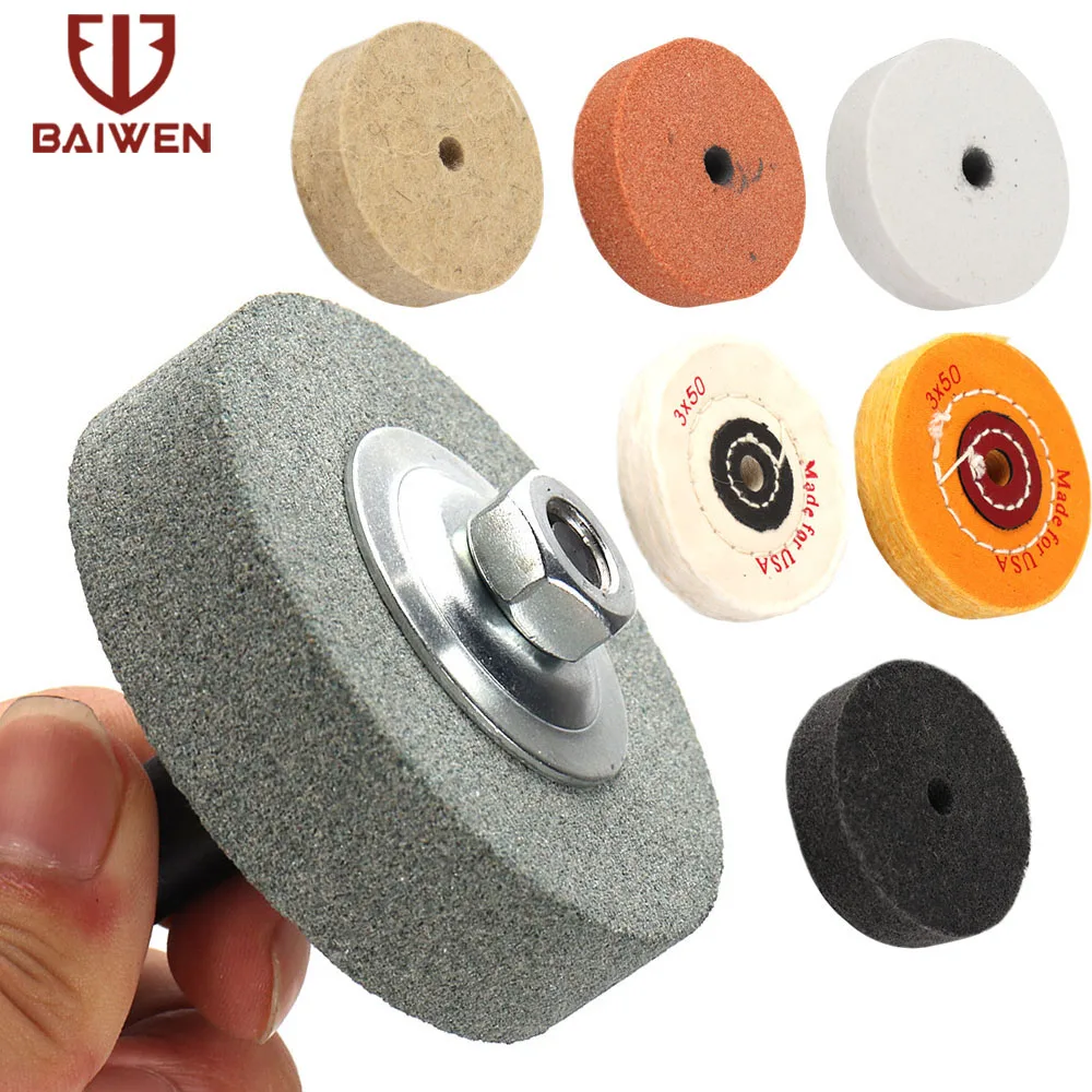 Almohadilla de pulido para muela de 75mm y 3 pulgadas, disco abrasivo, juego de ruedas para amoladora de banco de cerámica para herramientas rotativas de taladro de molienda de Metal