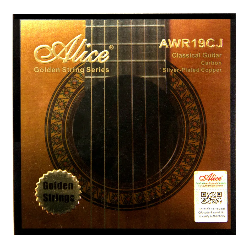 Guitar accessories Alice AWR19CJ Classical Guitar String Set Ti-Gold Color Carbon  Silver Plated Copper Winding