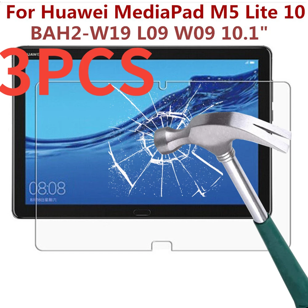 

3PCS Tempered Glass For Huawei MediaPad M5 Lite 10 Screen Protector BAH2-W09 L09 W19 10.1 Inch Anti Fingerprint Protective Film