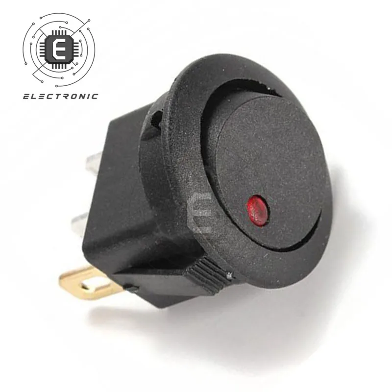12V/125V/250V cerchio superiore e cerchio inferiore interruttore occhio di gatto 3pin auto Polka Dot LED interruttore a levetta a bilanciere
