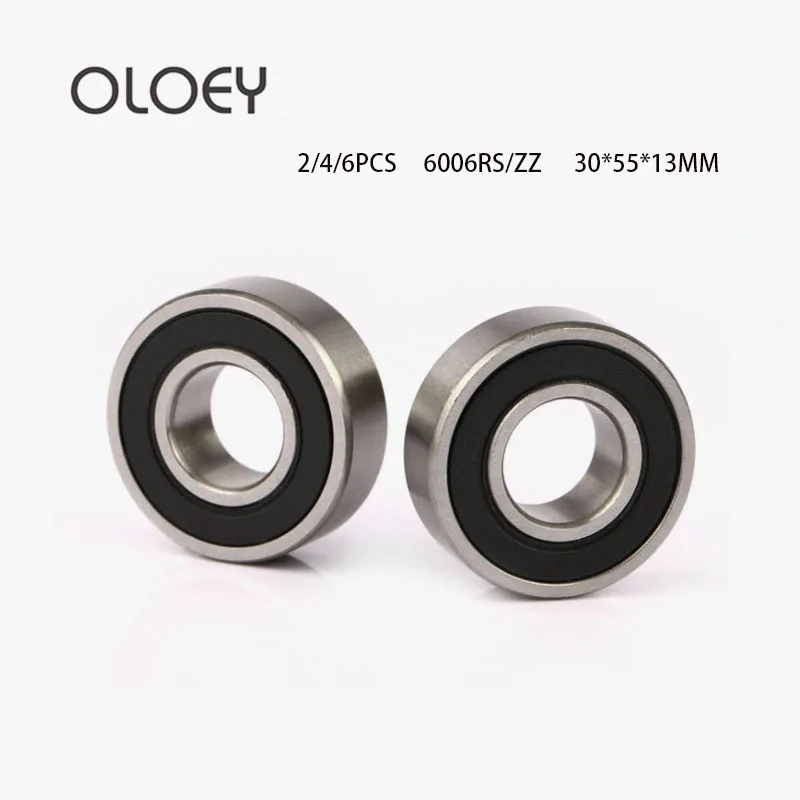 

2/4/6PCS Excellent Deep Groove Ball Bearing 6006 2RS ZZ 30*55*11MM Rubber Sealed Bearing Steel Miniature Bearing Metal