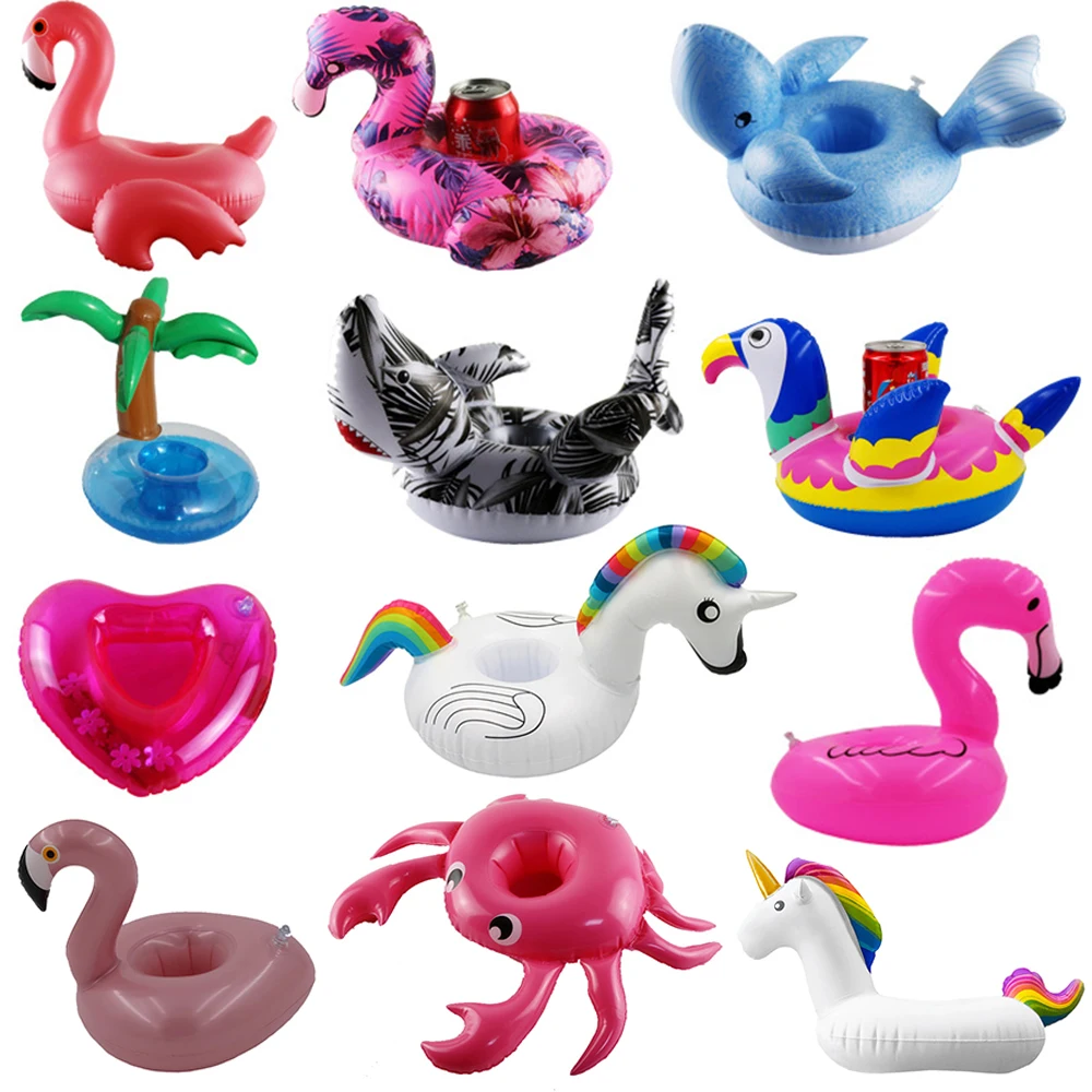 Inflatable Cup Holder Unicorn Flamingo Drink Holder Swimming Pool Float Bathing Pool Toy Party Decoration Bar Coasters