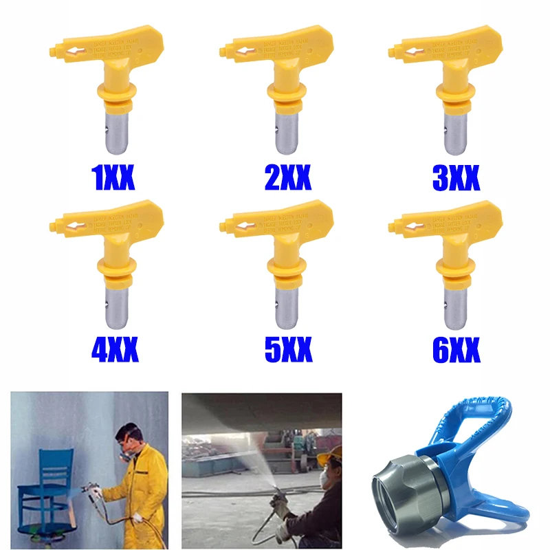Airless Yellow Tips Steel Tip Gasket for High Pressure Spray Gun Seat Guard Spray Guide 109/209/609/517/525/303/415/621/335/221