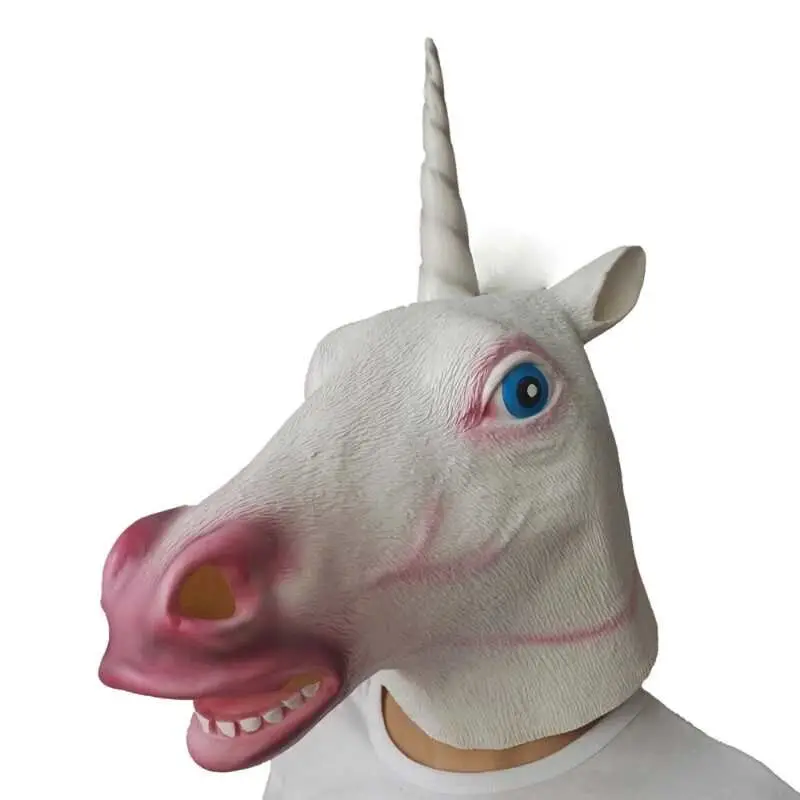 Party Masks Latex Donkey Zebra Horse Rainbow Unicorn Animal Head Mask Creepy Halloween Costume cosplay Theater Prop Novelty