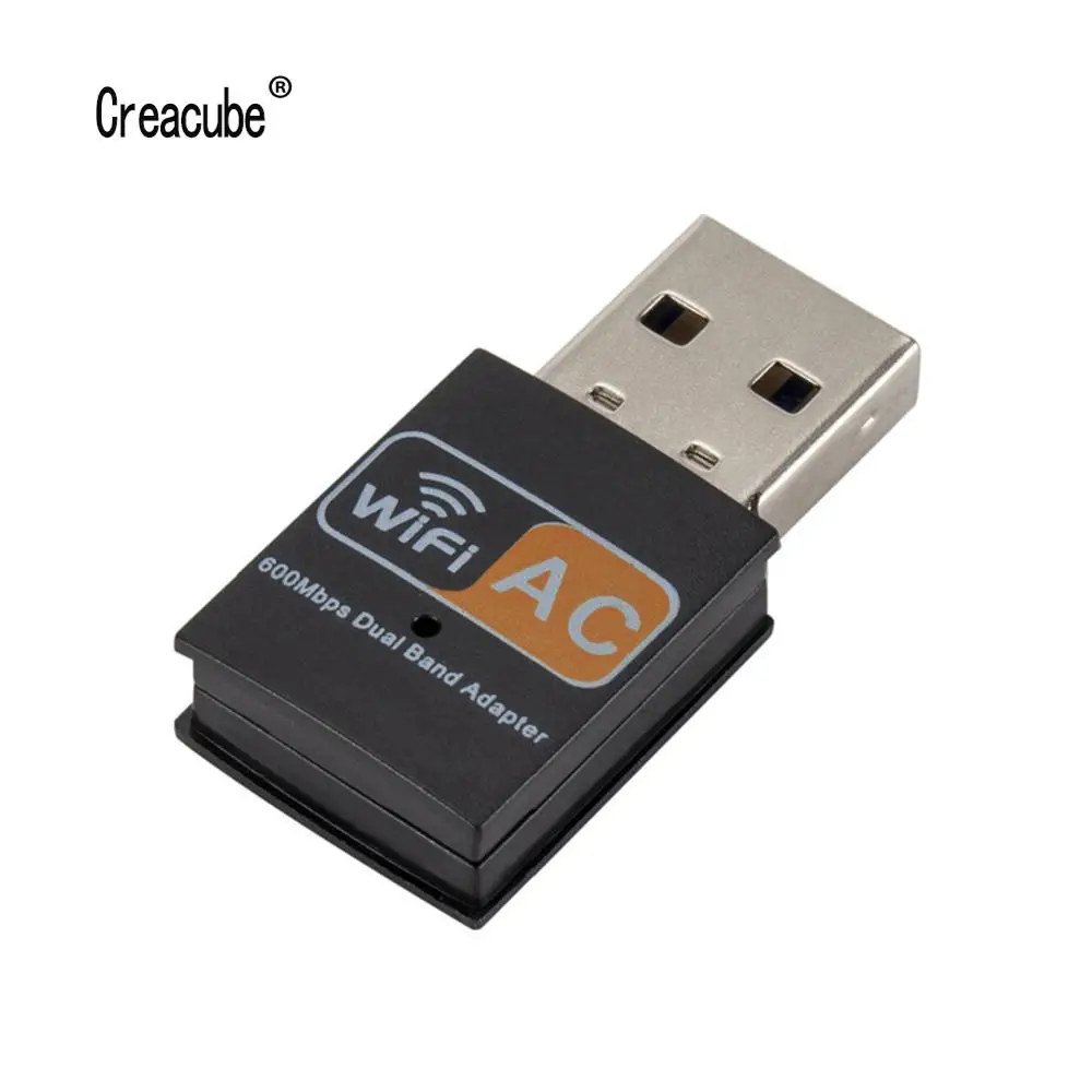 

Creacube Dual Band 802.11b/n/g/ac Wireless 600Mbps USB wifi Adapter 2.4GHz 5G WiFi For PC Mini Computer Network Card Receiver