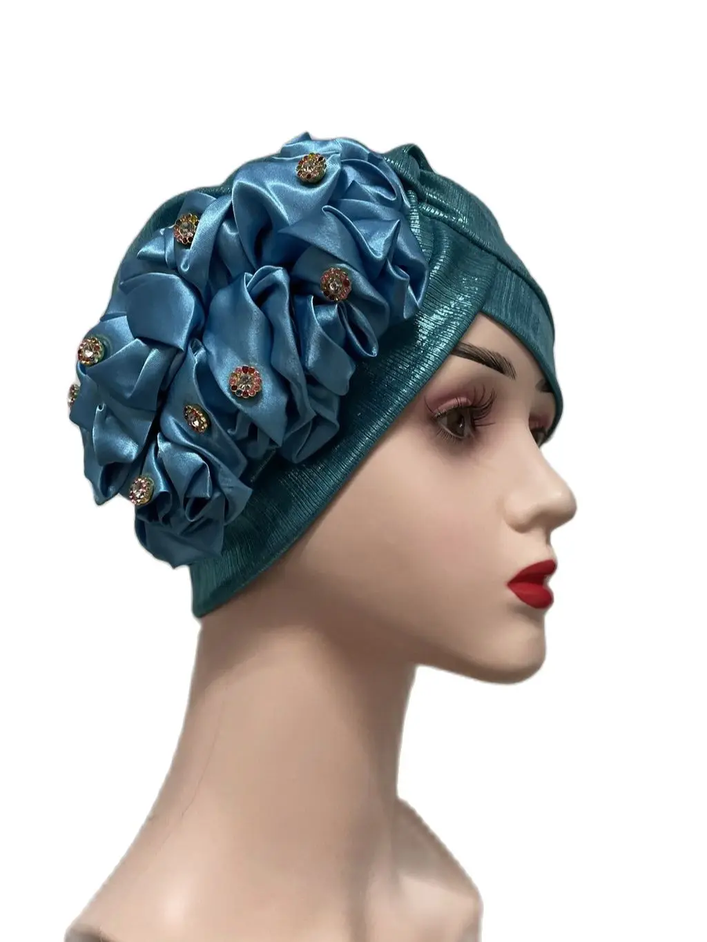 2022 New African Auto Gele Aso Oke Headties Muslim Turban Caps Nigerian Wedding Gele Hat Ready To Wear Autogele Head Wraps