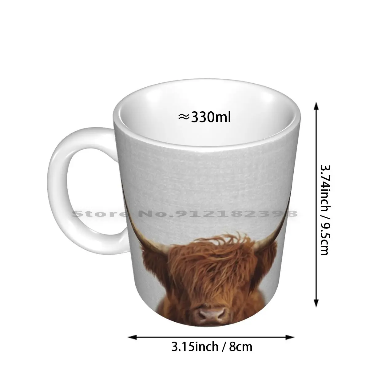 Highland Cow - Colorful Ceramic Mugs Coffee Cups Milk Tea Mug Animal Animals Peekaboo Wild Wildlife Nursery Modern Minimalist