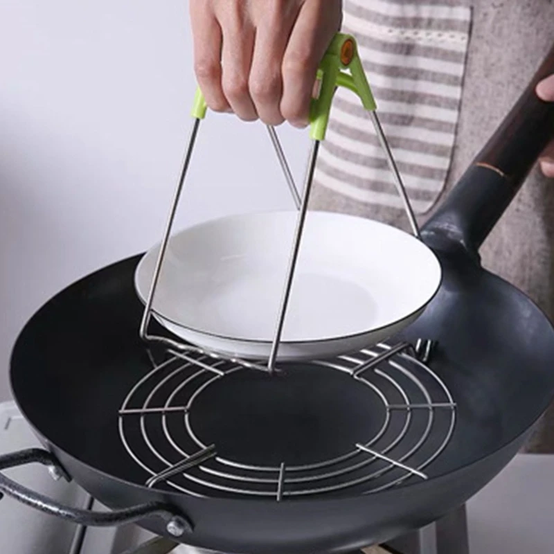 Égouttoir à huile Semi-circulaire en acier inoxydable, étagère de cuisson à la vapeur, isolation thermique, filtre d'égouttage d'huile pour aliments frits