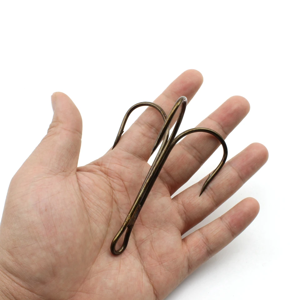 20pc Oversized 12/0 14/0 3 way swivel three anchors treble hook triple hook naked barbed hook pike fishing tackle Umbrella Rigs