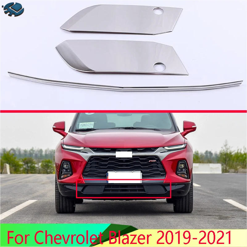 For Chevrolet Blazer 2019-2021 Stainless Steel Front Grille Accent Cover Lower Mesh Trim Molding Styling Bezel Garnish