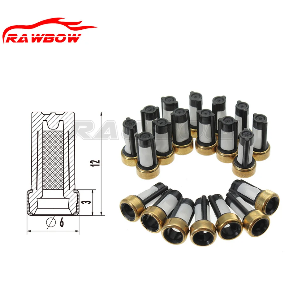 500x Fuel Injector Micro Basket Filters – Fit ASNU03C Injector Repair Kits – 6x3x12mm – WLLW Brand