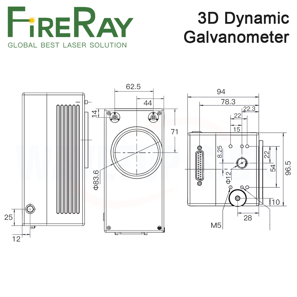 FireRay 3D Galvo Head Set 100W Aperture10mm Support Laser Types Fiber CO2 QCW SPI UV YAGD