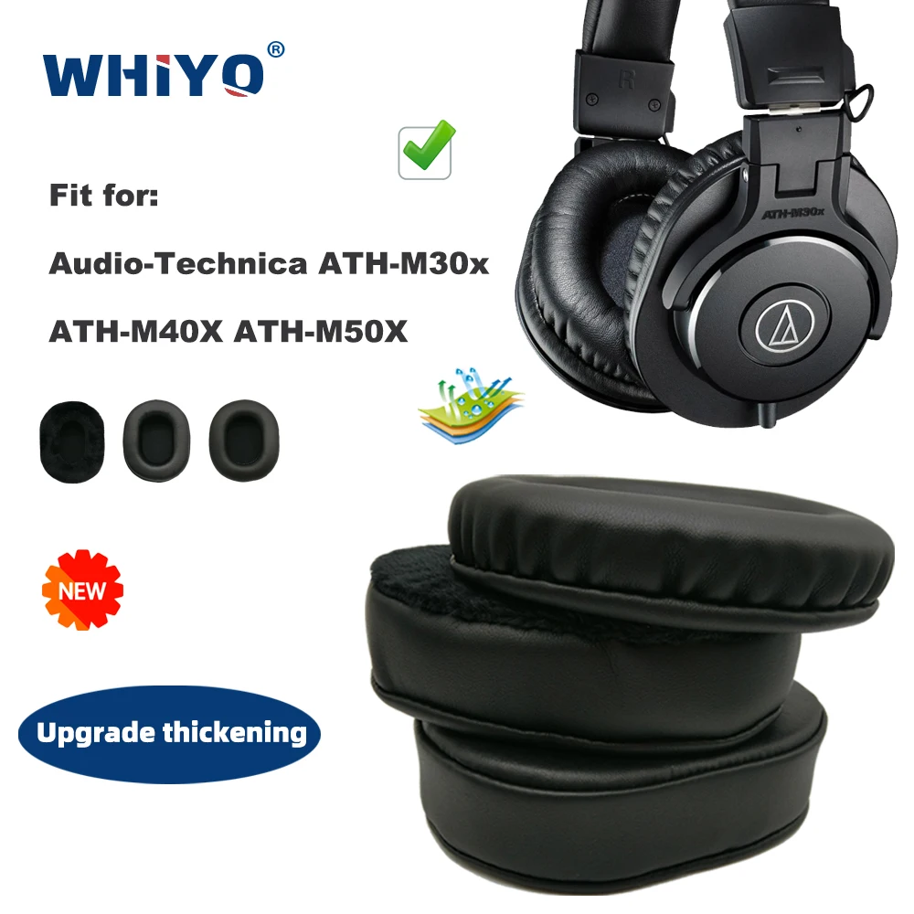 استبدال بطانة للأذن الصوت تكنيكا ATH M30x M40X M50X سماعة أجزاء ستارة جلدية المخملية سماعات الأذن غطاء للأكمام