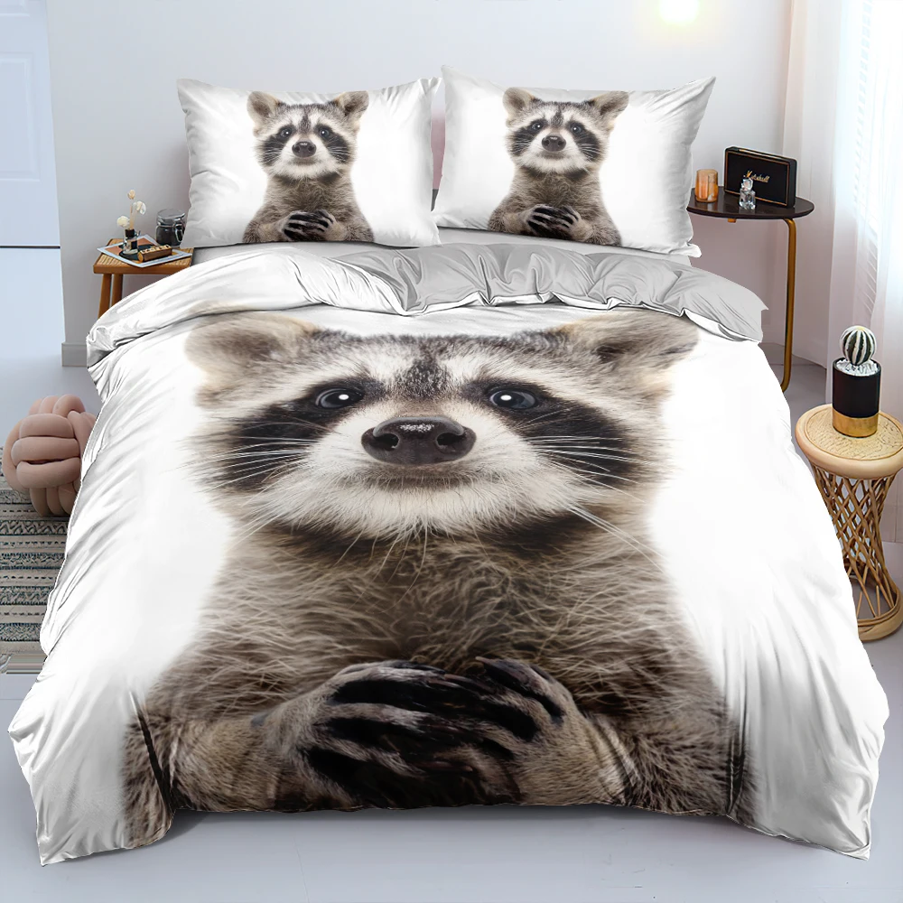 

3D Baby Lovely Raccon Bed Linen Custom Design Duvet/Quilt Cover Set Twin Full Queen King Size 203x230cm Bedding Set Home Textile