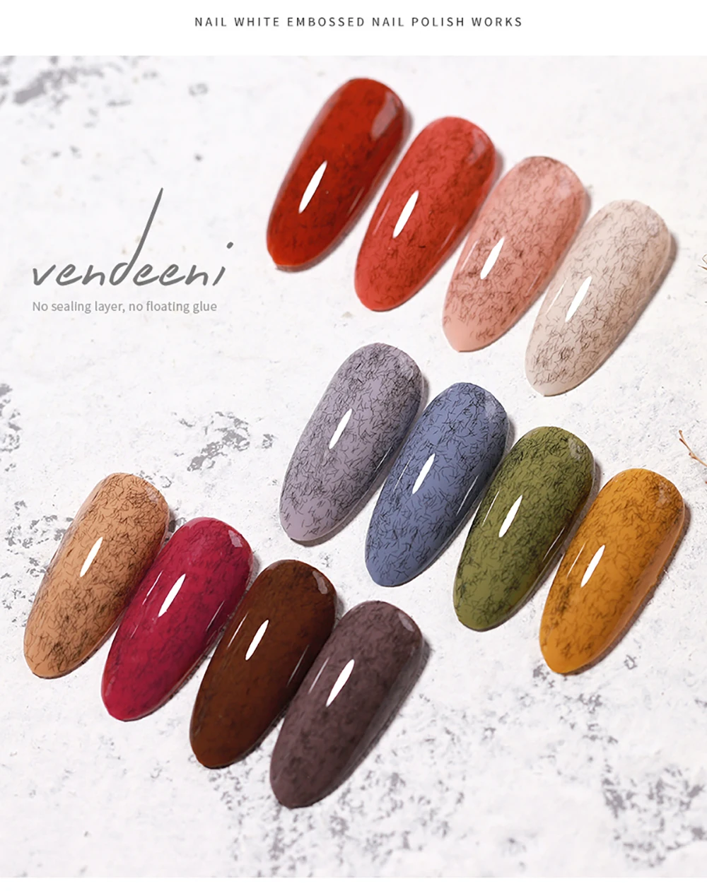 Vendeeni 15ml Faux-Fur-Effekt Gel-Nagellack, Top- und Base-Coat erforderlich, Matt-Effekt UV Soak-Off Gel-Lack, Nagelkunst-Maniküre-Gel – Detail 11