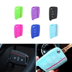 Silicone Car Key Cover Case Shell For VW Golf 7 MK7 Tiguan Polo Skoda Octavia A7 Seat Leon