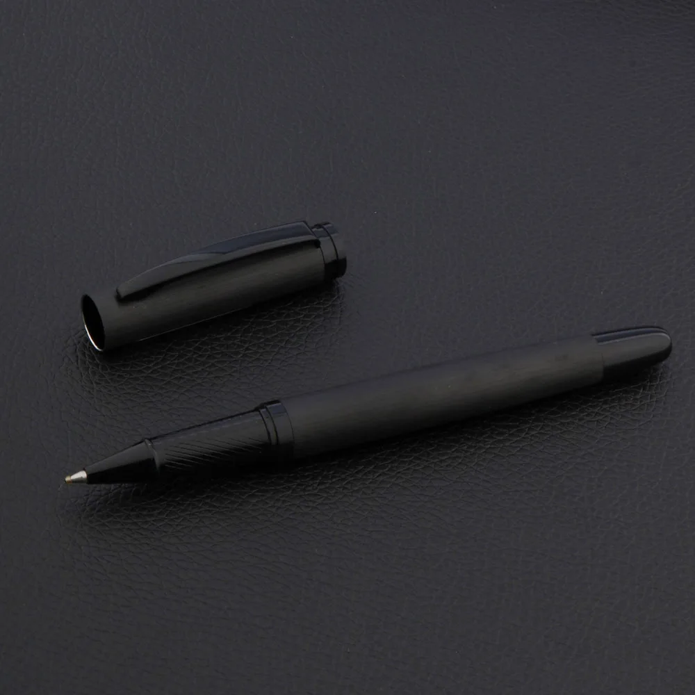 luxury quality Black titanium MATTE BLACK gift Rollerball Pen OFFICE STUDENT switzerland Frosted signature ink pens