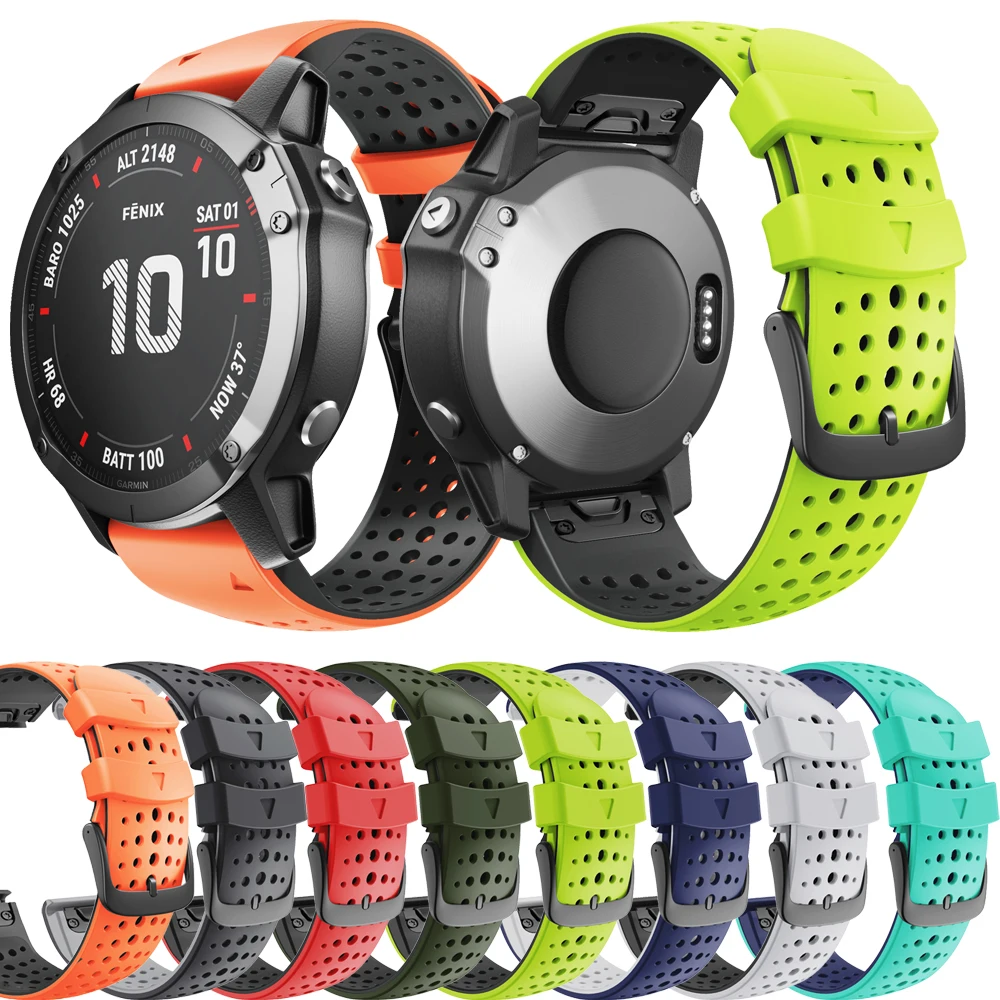 22/26MM Tali Gelang Jam Tangan Silikon Mudah Dilepas untuk Garmin Fenix 6X Pro 5 5X Plus 6 935 Fenix 7X 7 Tali EasyFit