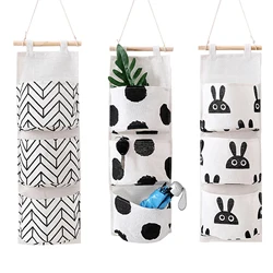 Wall Hanging Storage Bag Over The Door Organizer 3 Pockets Hanging Storage Bag for Home Bedroom