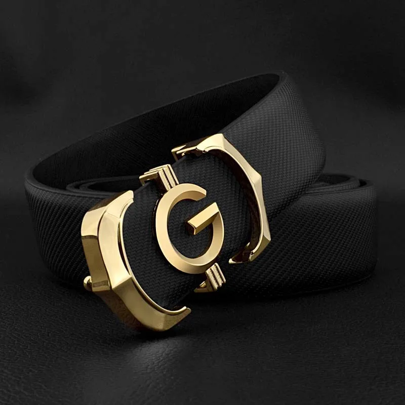 New Men\'s Belt Leather Smooth Buckle Casual Belt Youth Fashion Trend Pants Belt G Letter Luxury Belt Designers Men