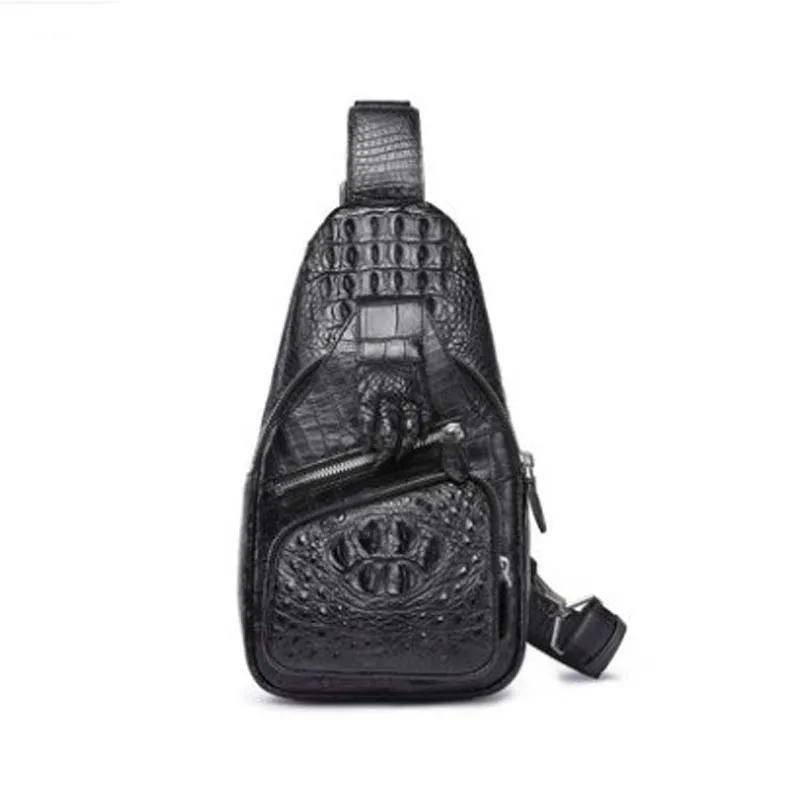 

ouluoer Spring, summer, The new Thailand crocodile bag personality Genuine leather Male bag men chest bag