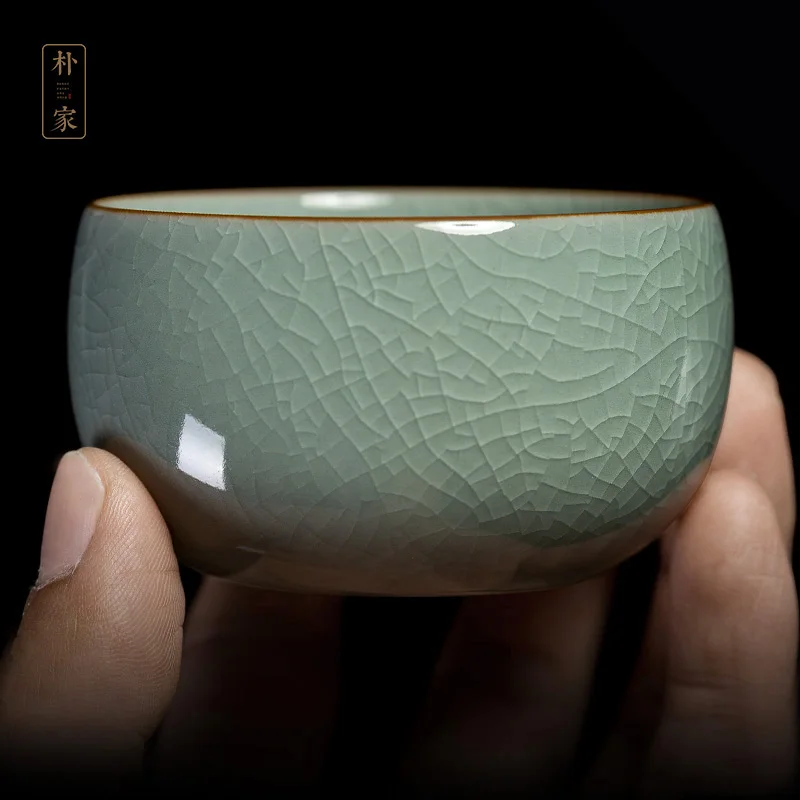 

|kiln Li Tinghuai your kiln ceramic sample tea cup master cup single cup ruzhou your porcelain cups open palm to burn