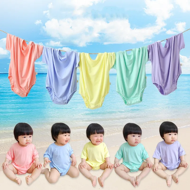 Baby Girls Bodysuit Summer Climbing Clothing Unisex Modal Thin Jumpsuit Ins Korean Style Babies Clothes For Boys Infants 0-24m