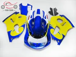 Kits de carenado chino para Suzuki SRAD GSXR750/600 1996 1997 1998 GSXR 2000 600 96-00, juego de reparación de carrocería de ABS, color amarillo y azul