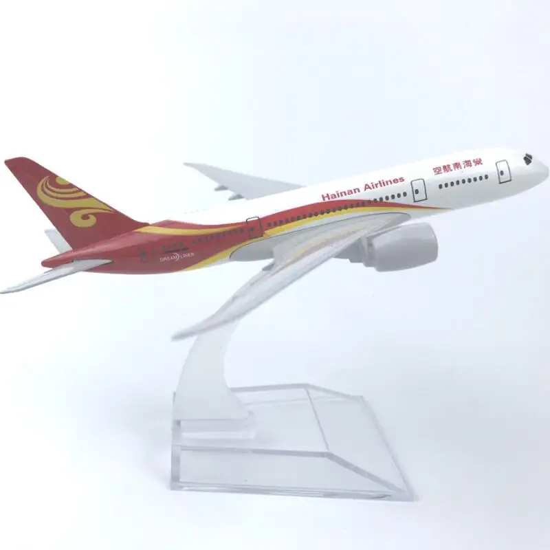 16cm Air China HaiNan Airlines B787 Model Airplane Boeing 787 Airways w Stand Metal Plane Model Aircraft Collections Gifts